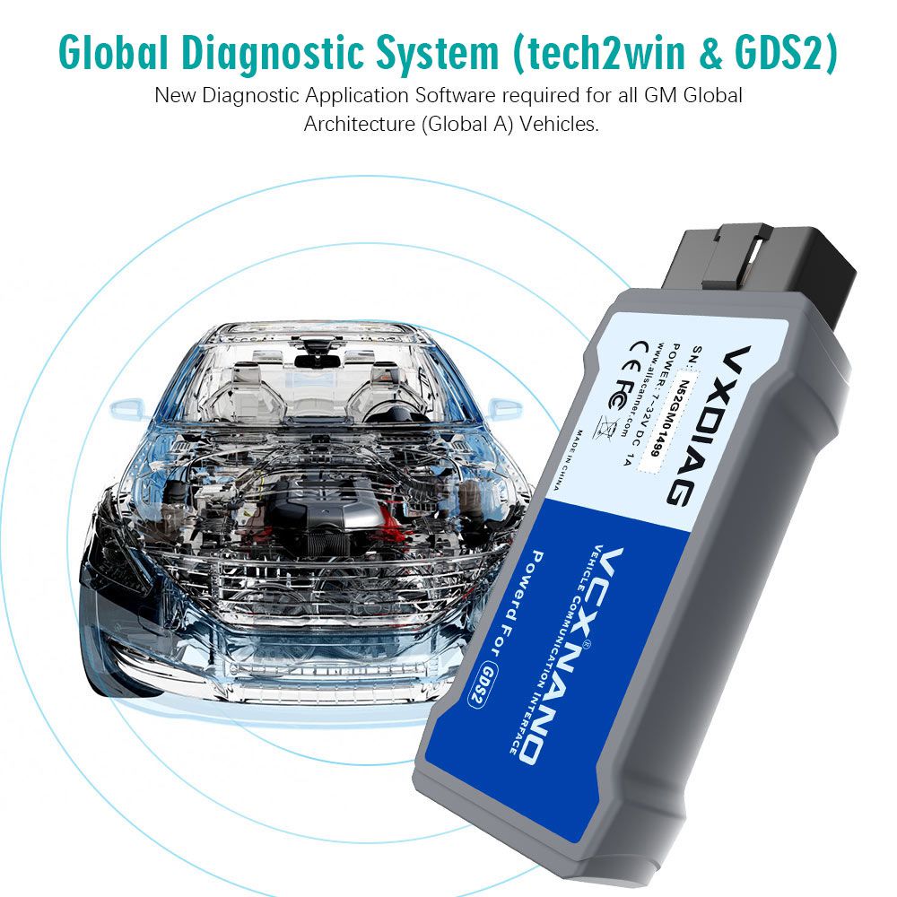 Versão USB VXDIAG VCX Nano para GM/OPEL GDS2 V2022.05 Tech2WIN 16.02.24 Ferramenta de diagnóstico