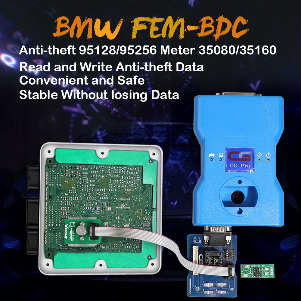 VXSCAN 8Pin Adapter BMW FEM-BDC 95128/95256 Chip Antiroubo Data Reading Adapter Work with VDI Prog/CG Pro 9S12/Orange5/iProg+ /UPA USB Programmer