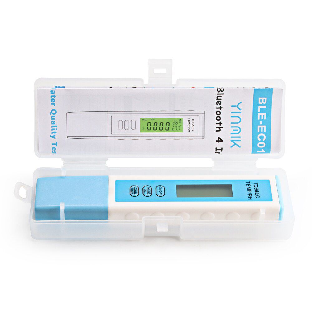 Yieryi 4 em 1 CE/TDS/Temperatura/Umidade Medidor Bluetooth-Compatível APP Testador de Qualidade de Água Online ATC Para Beber Aquário