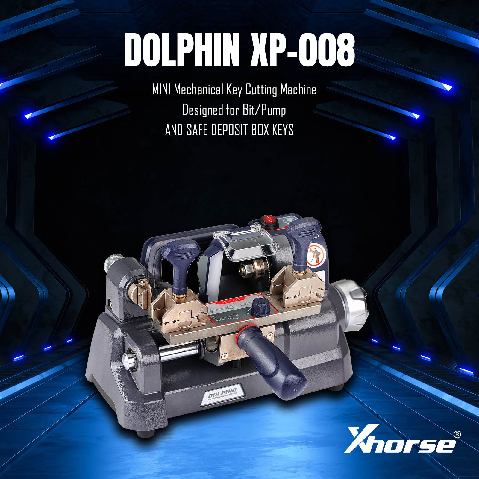 Mais novo Xhorse Dolphin XP-008 Máquina de Corte Chave Mini Mecânica para Bit Especial / Chaves de Bit Duplo