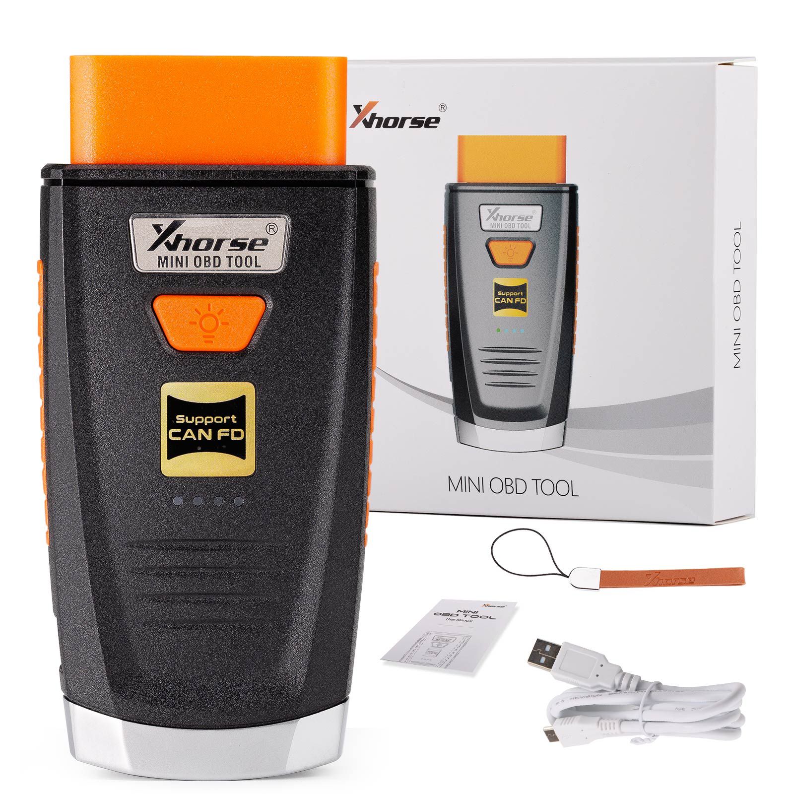 2024 Xhorse Mini OBD ferramenta V2 XDMO20 apoia recentemente o protocolo CANFD/luz LED/caixa IMMO 8A toda a chave perdida