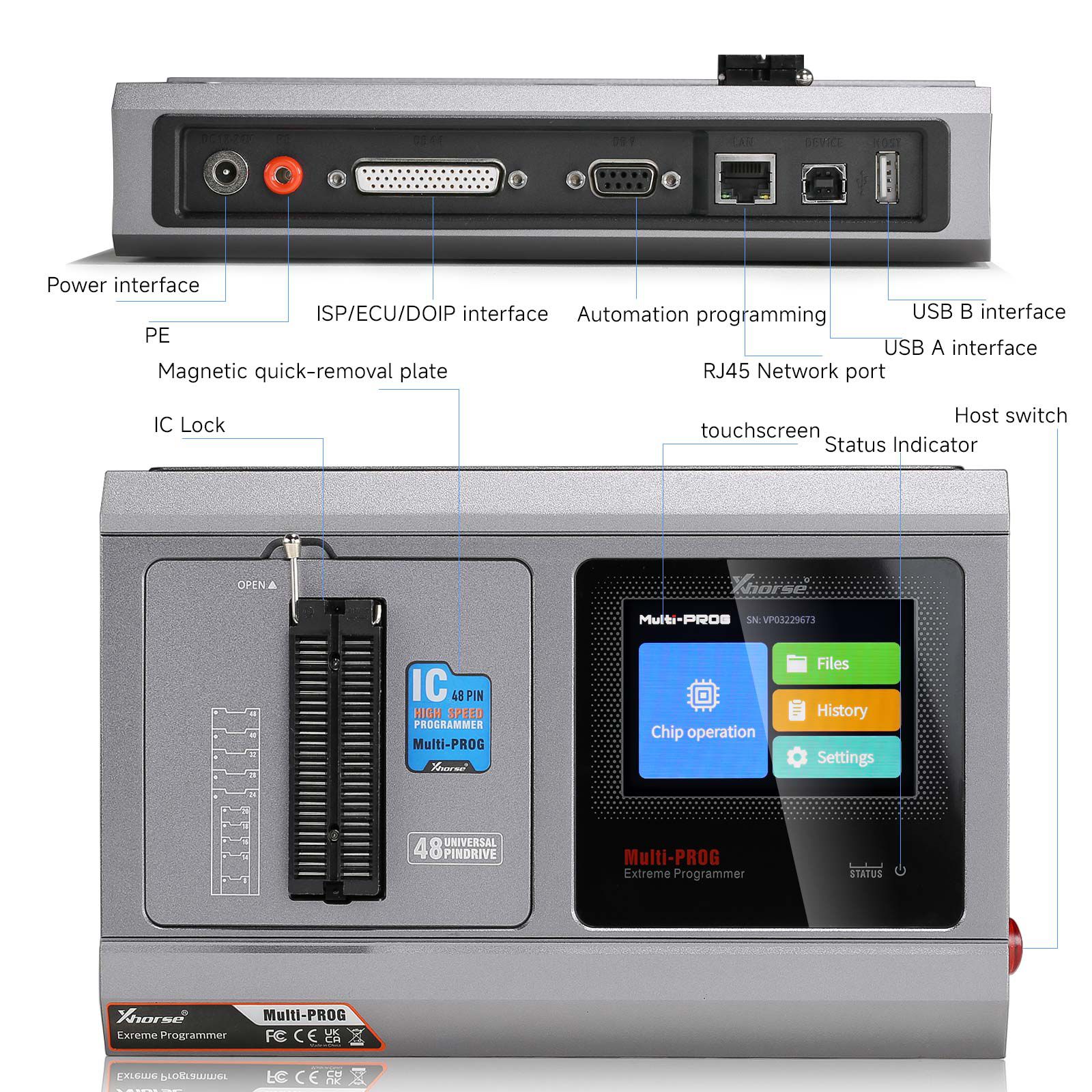2025 Xhorse Multi Prog Programador Multi-Prog Programador ECU TCU de nível profissional com licença MQB48 gratuita Versão de atualização do VVDI Prog