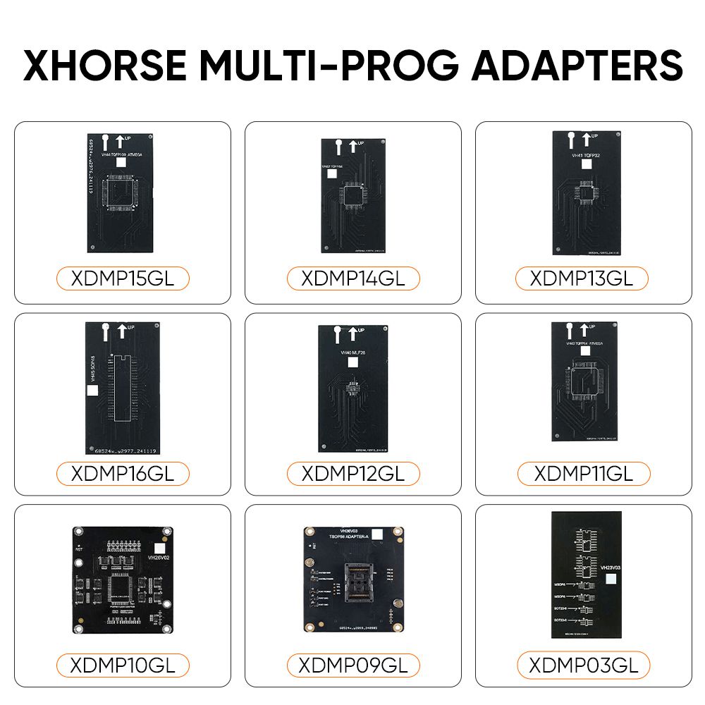 2025 Novos Adaptadores Multi Prog Xhorse para EEPROM e FLASH 9pcs/set