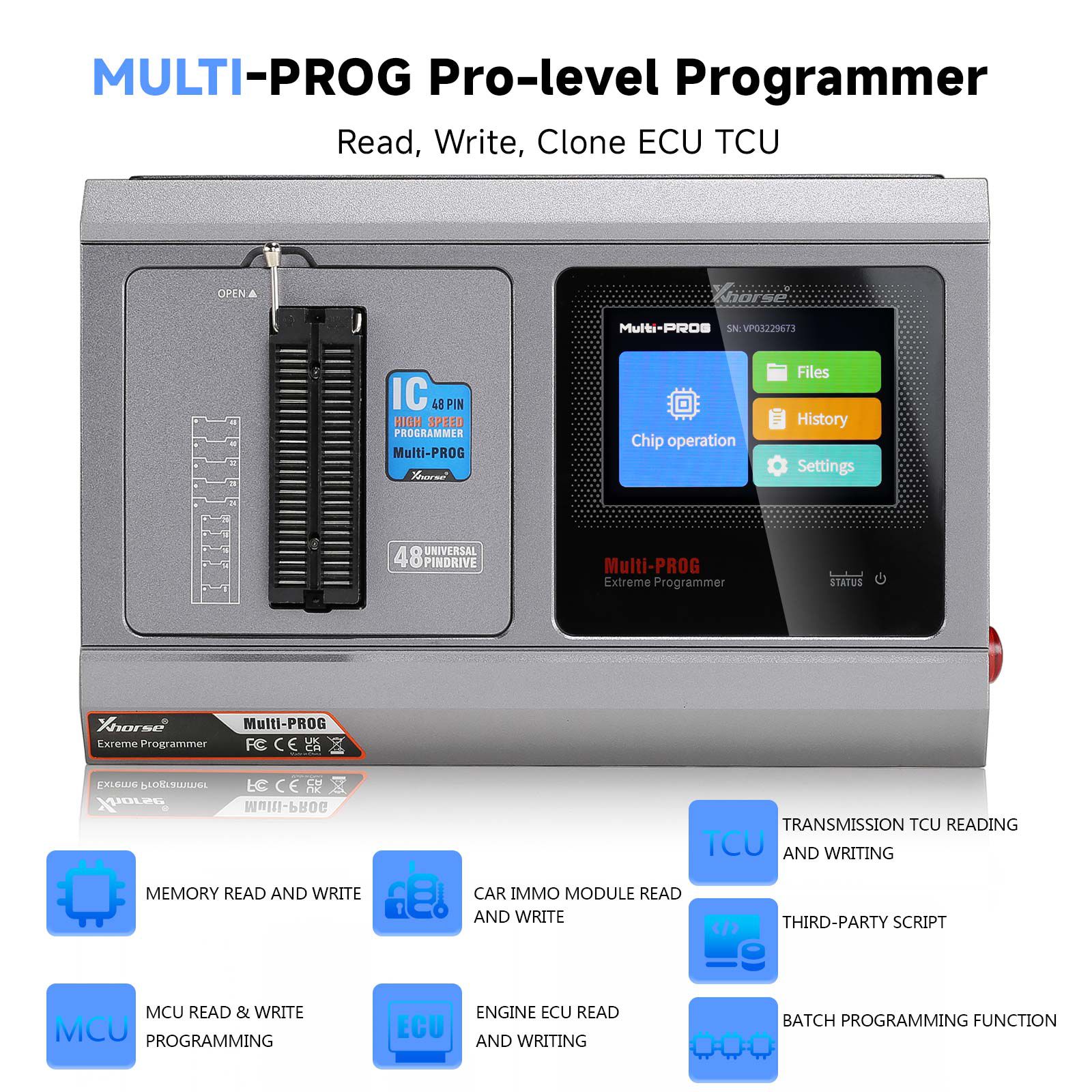 Xhorse Multi Prog Programador Multi-Prog com VH24 VH29 VH30 VH31 Adaptadores e MQB48 XDNPM3GL 13 Adaptadores de Conjunto Completo