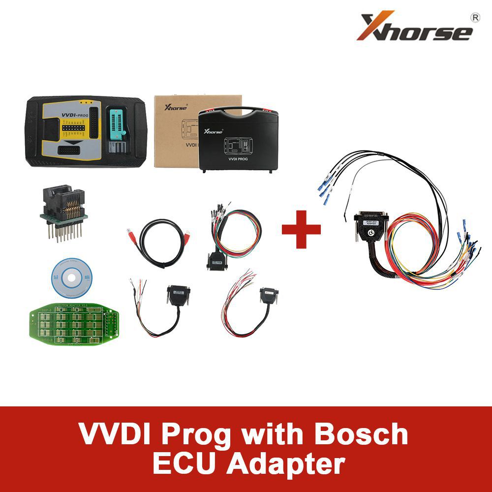 Programador original Xhorse VVDI Prog com adaptador de ECU Bosch Leia BMW ECU N20 N55 B38 ISN sem abrir