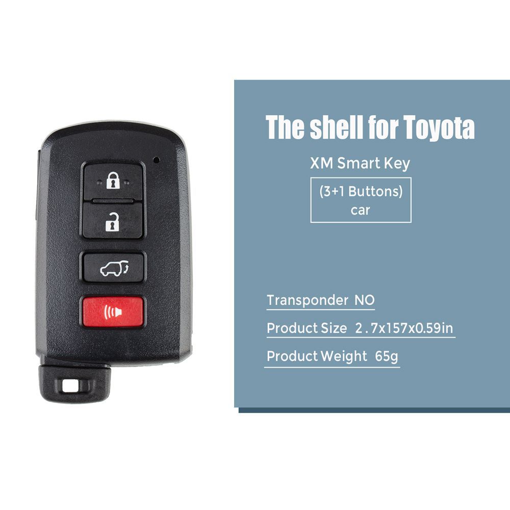 Xhorse VVDI Toyota XM Smart Key Shell 1755 3 + 1 Botões 5 pçs/lote