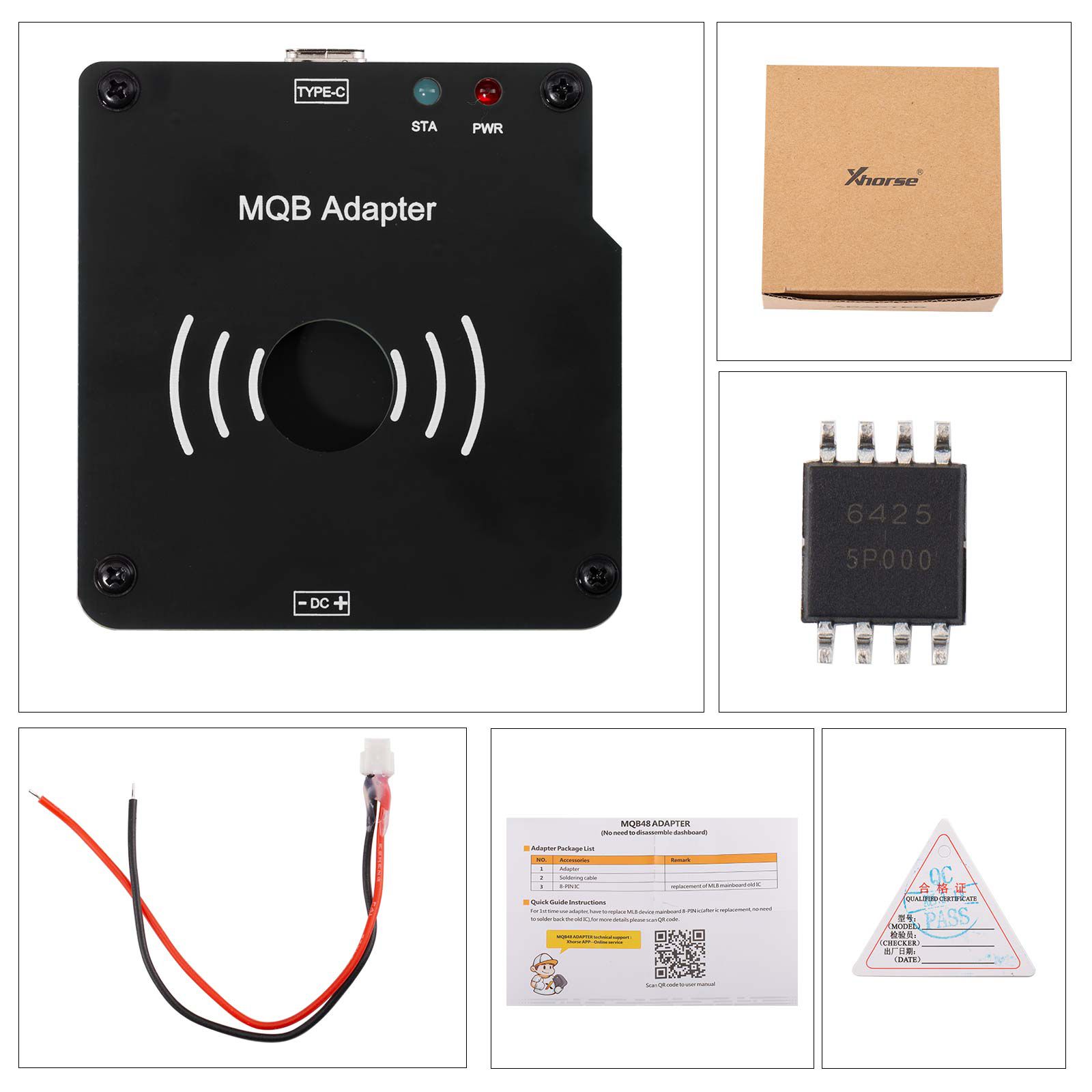 2025 Novo adaptador MQB XHORSE XDMQBAGL Não precisa desmontar o trabalho do instrumento com a ferramenta MLB