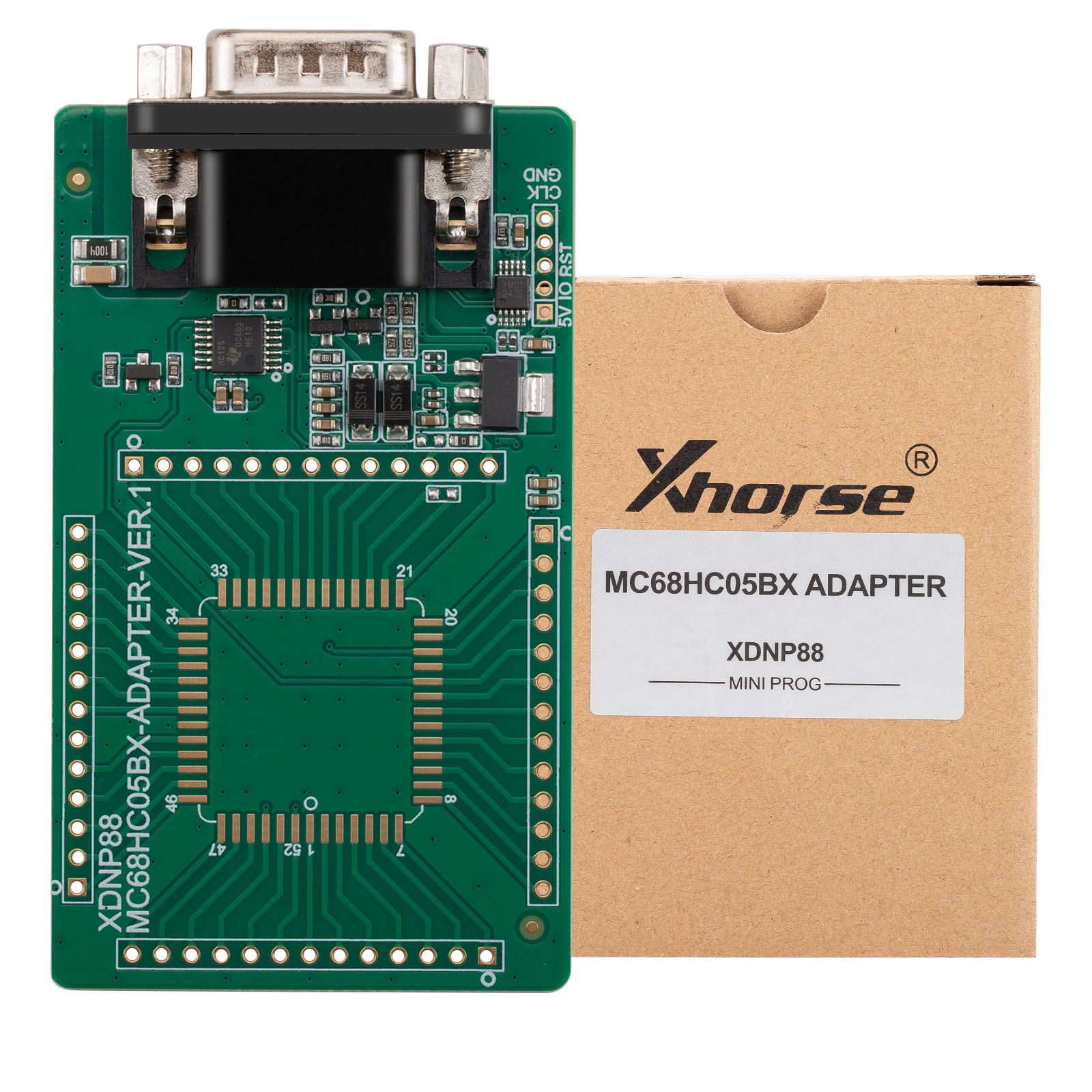 Adaptador XHORSE XDNP88GL MC68HC05BX usado com Multi-PROG, Key Tool Plus, Read & Write MC68HC05B32 (Pegada: PLCC52)