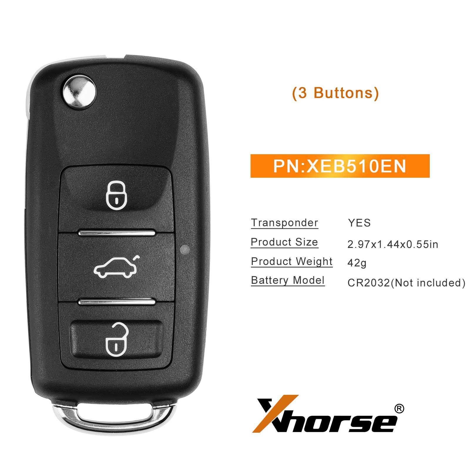 2024 Xhorse XEB510EN Volkswagen B5 Tipo Super Remote com XT27B Super Chip 5pcs / lote