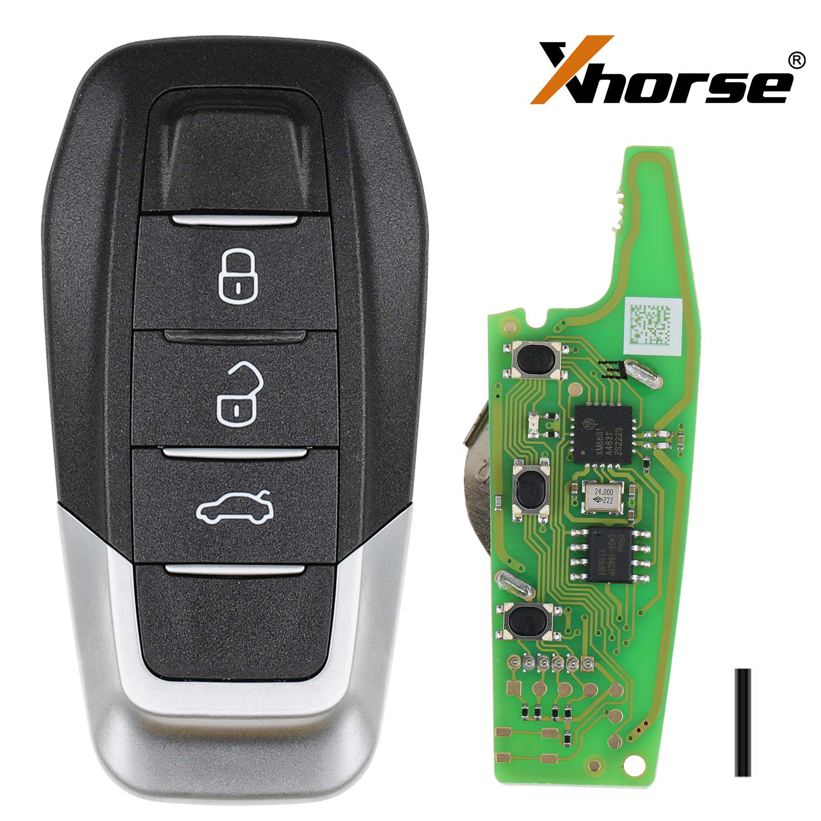 Xhorse XKFEF5EN FA.LL Tipo chave dobrável com fio 3 botões preto brilhante chave remota universal 5pcs / lote