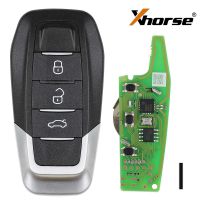 Xhorse XKFEF5EN FA.LL Tipo chave dobrável com fio 3 botões preto brilhante chave remota universal 5pcs / lote