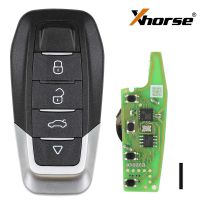 Xhorse XKFEF6EN FA.LL Tipo chave dobrável com fio 4 botões preto brilhante chave remota universal 5pcs / lote