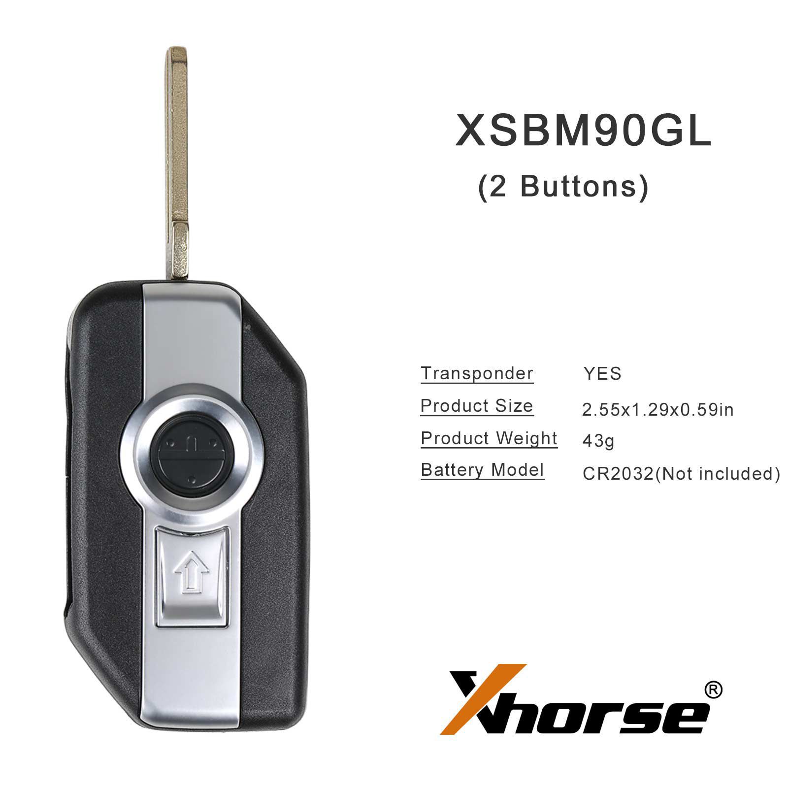 2023 Mais Novo Xhorse XSBM90GL XM38 BMW Motocicleta Chave Inteligente com 8A Chip 3 Botões Shell