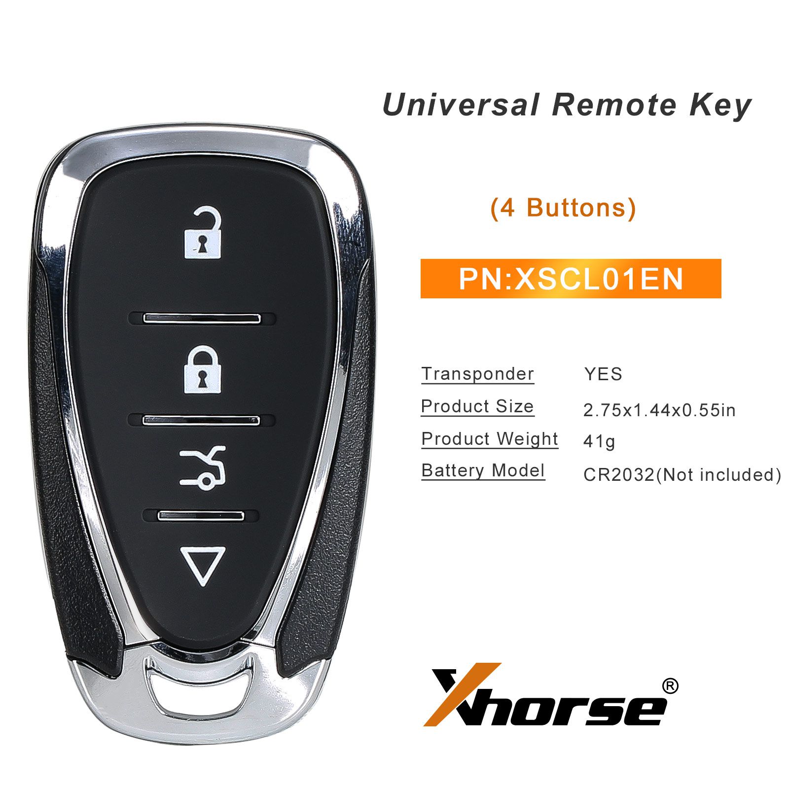 Xhorse XSCL01EN Universal chave remota 4 botões Chevrolet estilo 5pcs / lote