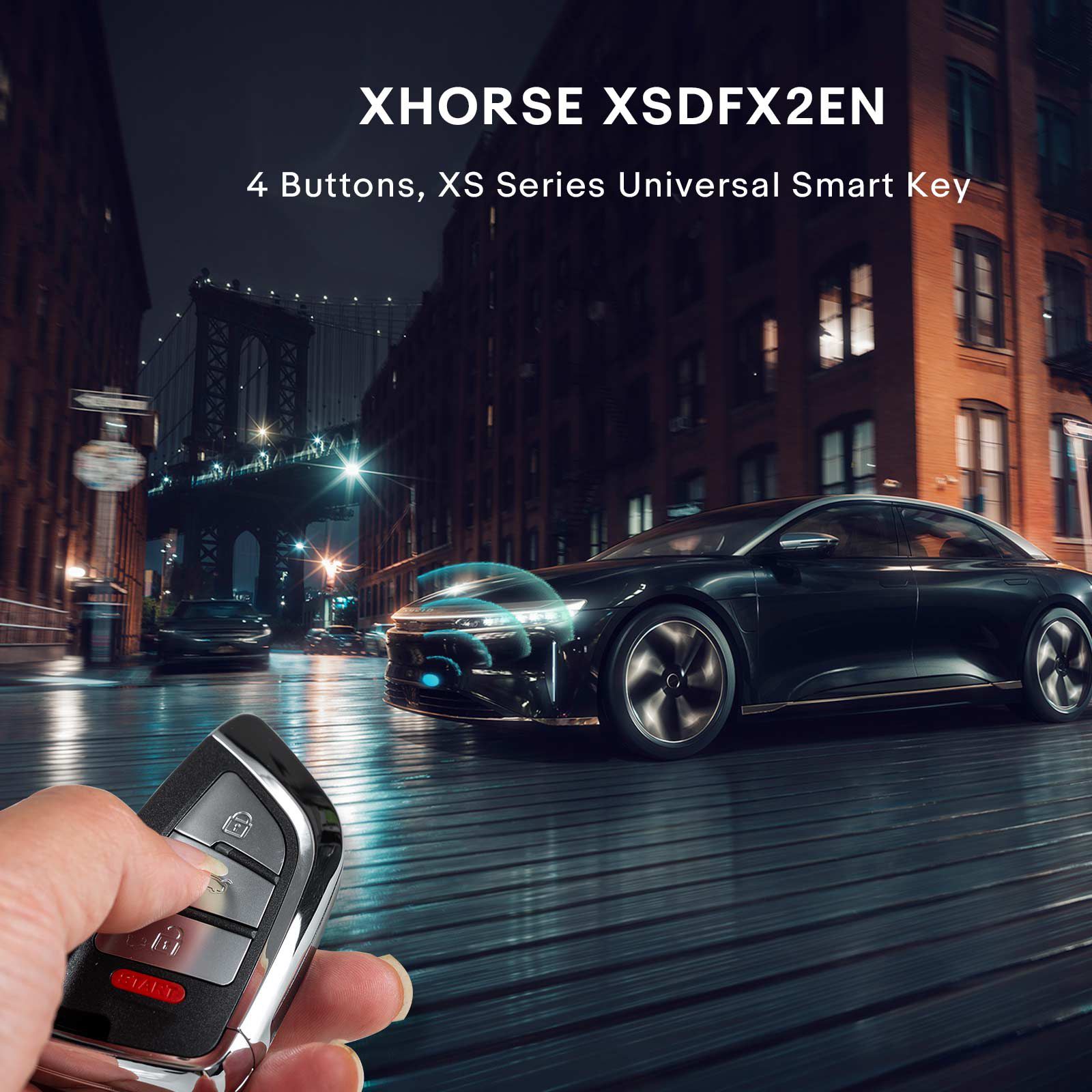 2024 XHORSE XSDFX2EN Estilo de faca pequena 4 botões da série XS Universal Smart Key 5pcs / lote