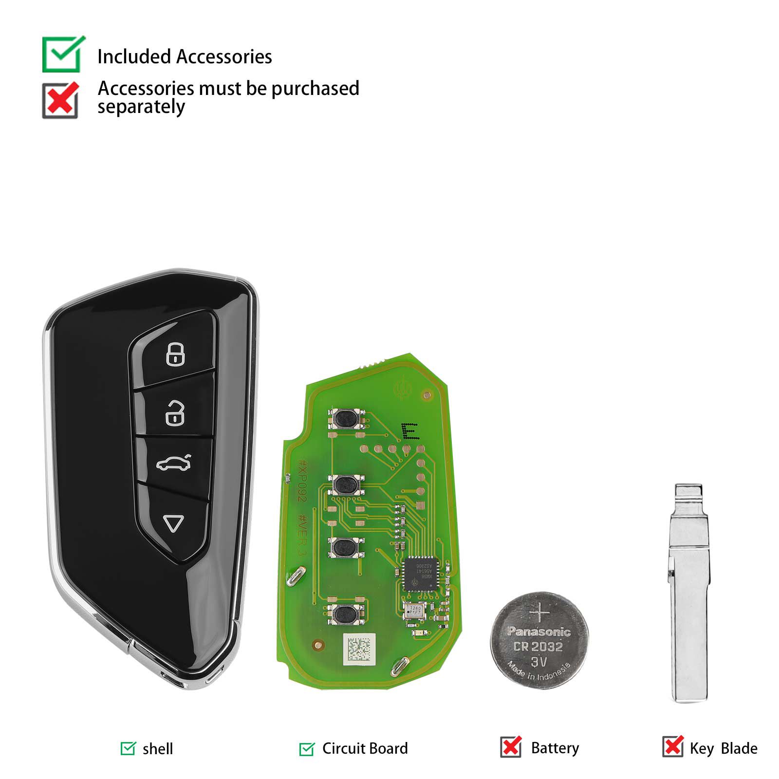 XHORSE XSGA80EN brinquedo.T XM38 Universal Smart Key 5pcs / lote