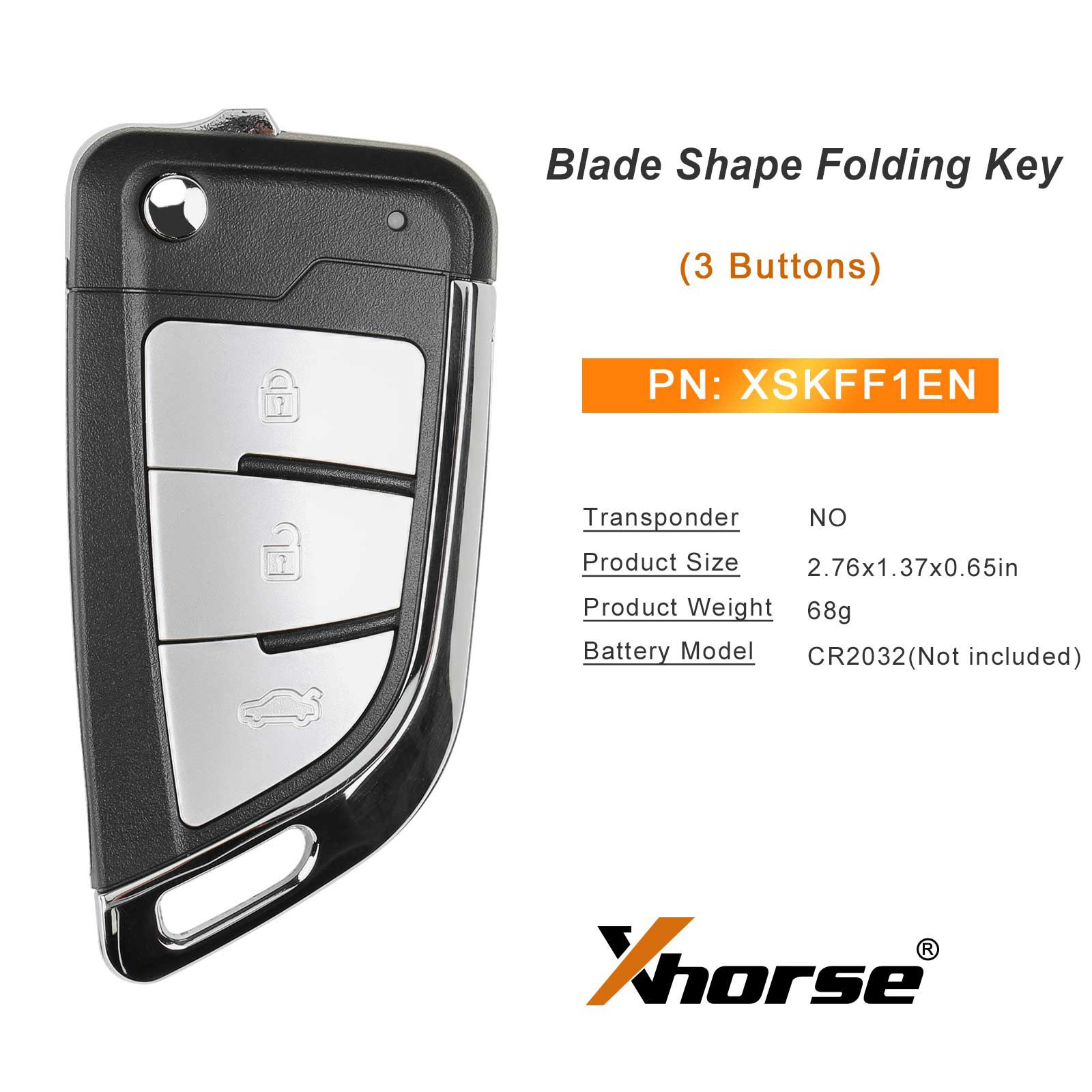 Mais novo Xhorse XSKFF1EN Universal remoto lâmina forma dobrável chave 5pcs / lote