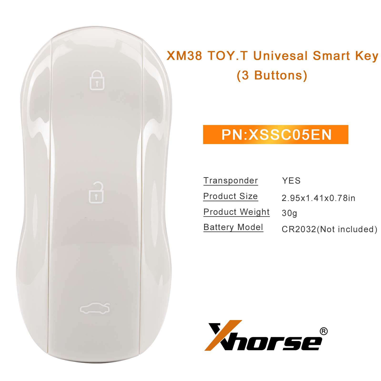 XHORSE XSSC05EN XM38 brinquedo.T Univesal Smart Key Supercar estilo mármore cor cinza 5pcs / lote