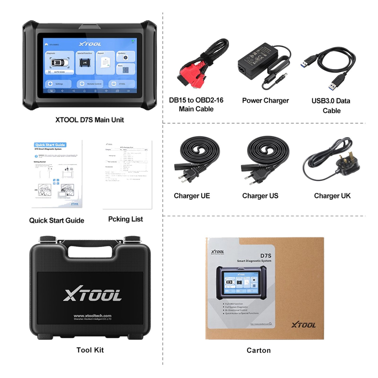 Suporte da ferramenta de diagnóstico do 2023 XTOOL D7S DoIP & CAN FD, programação da chave bidirecional do scanner da codificação da ECU, diagnóstico completo do OE, versão atualizada do D7
