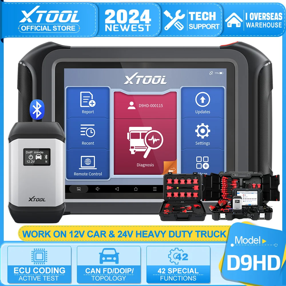 XTOOL D9HD 12V carro e caminhão 24V ferramenta de diagnóstico de funções completas para ferramentas mecânicas de oficina do scanner de trabalho pesado