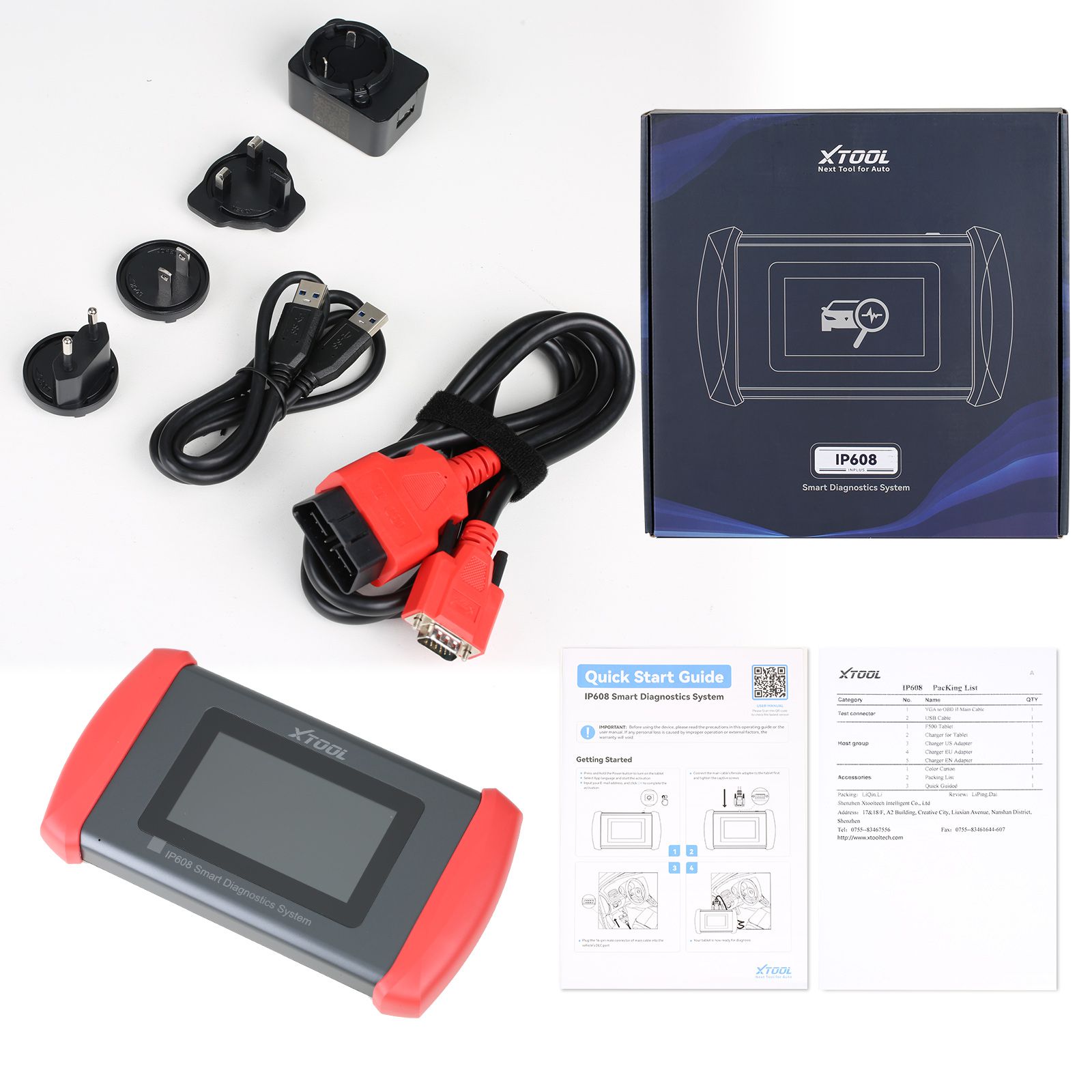 Suporte completo da ferramenta de diagnóstico do sistema do leitor IP608 OBD2 de XTOOL Inplus pode FD 30+ serviços e atualização gratuita da vida