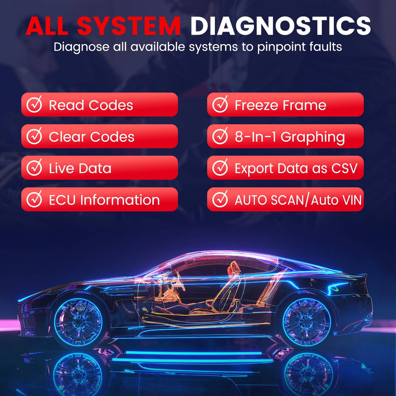 Suporte completo da ferramenta de diagnóstico do sistema do leitor IP608 OBD2 de XTOOL Inplus pode FD 30+ serviços e atualização gratuita da vida