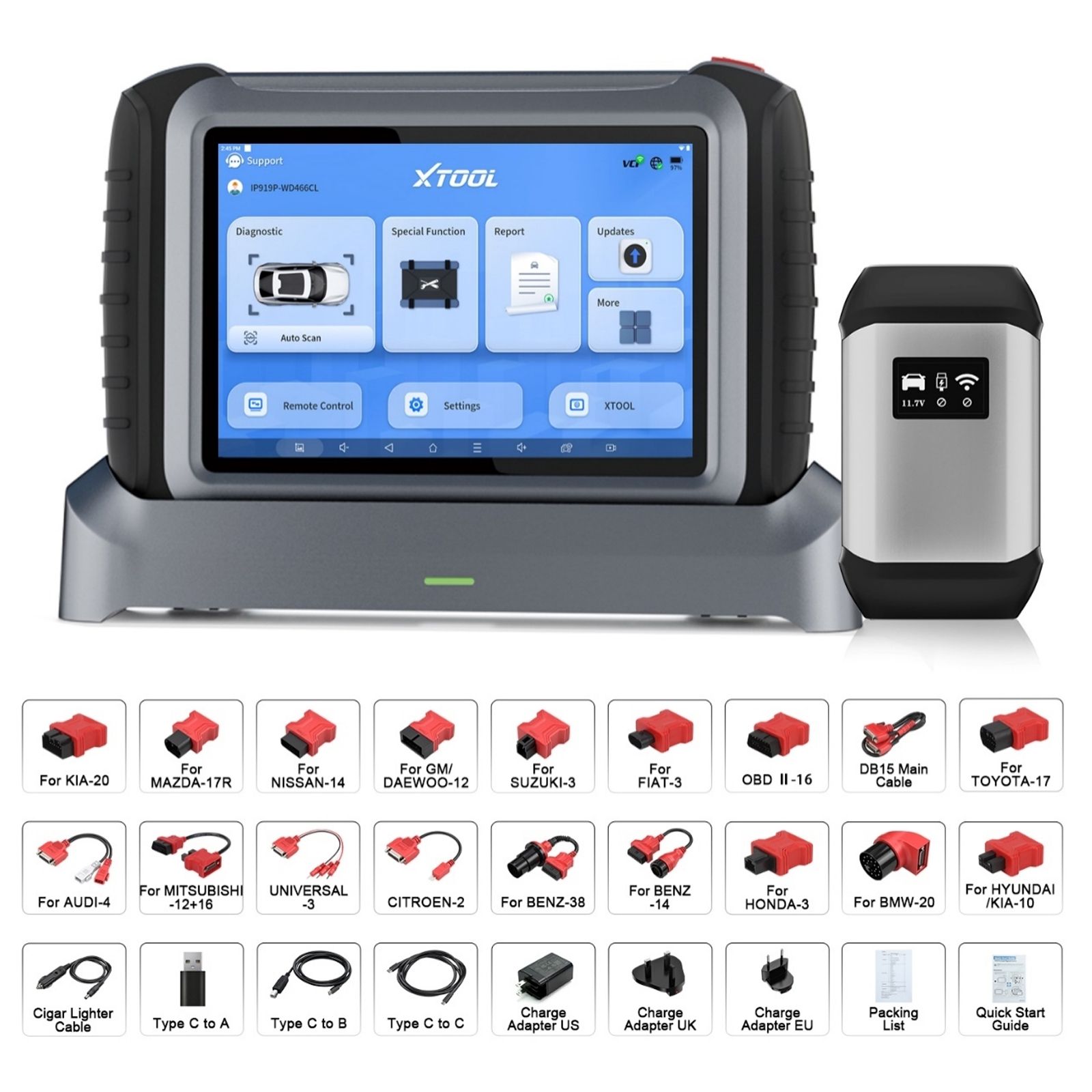 2025 XTOOL INPLUS IP919Pro Todos os sistemas suportam a ferramenta de diagnóstico sem fio bidirecional DOIP / CANFD & FCA, programação da ECU para BBV, plano de teste para BMW