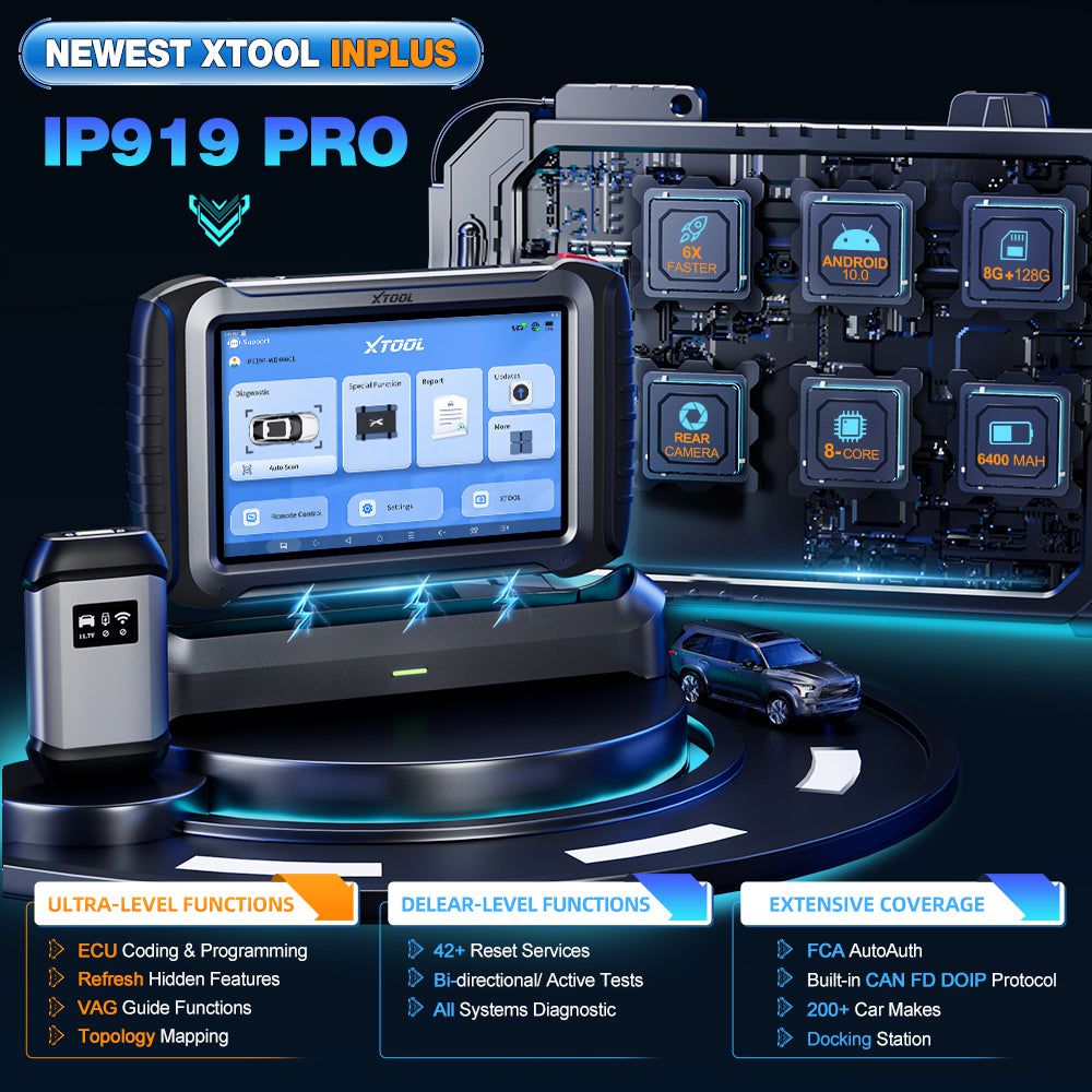 2025 XTOOL INPLUS IP919Pro Todos os sistemas suportam a ferramenta de diagnóstico sem fio bidirecional DOIP / CANFD & FCA, programação da ECU para BBV, plano de teste para BMW