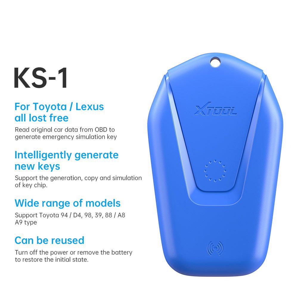 XTOOL KS-1 Emulador de Chave Inteligente para Toyota Lexus Todas as Chaves Perdidas Sem Necessidade de Desastre Trabalhar com X100 PAD2/PAD3