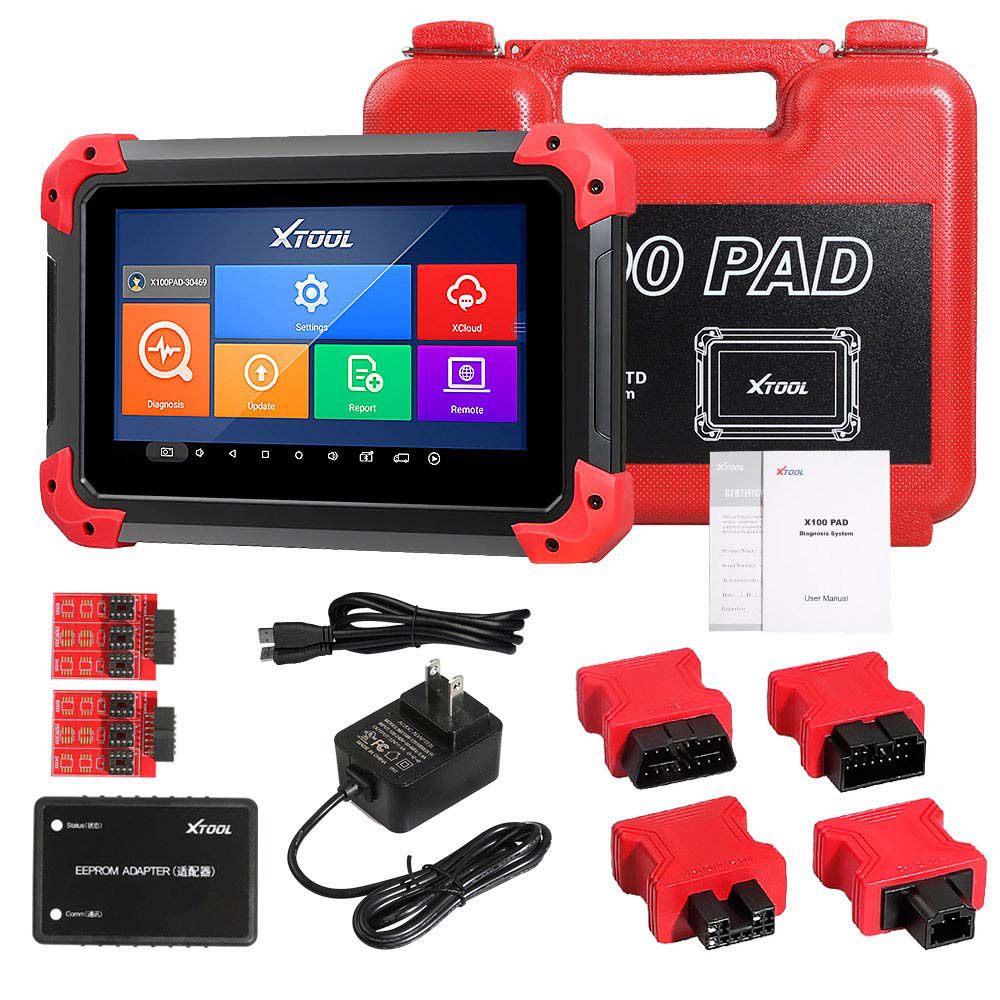 XTOOL X-100 PAD Tablet Programador Chave com Adaptador EEPROM Suporte Funções Especiais