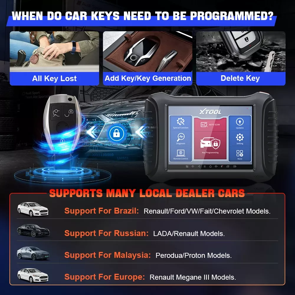 XTOOL X100 PAD3 Pro ferramentas de programação chave ferramentas bidirecionais de varredura com 38+ serviços diagnóstico completo do carro com KC501 toda a chave perdida