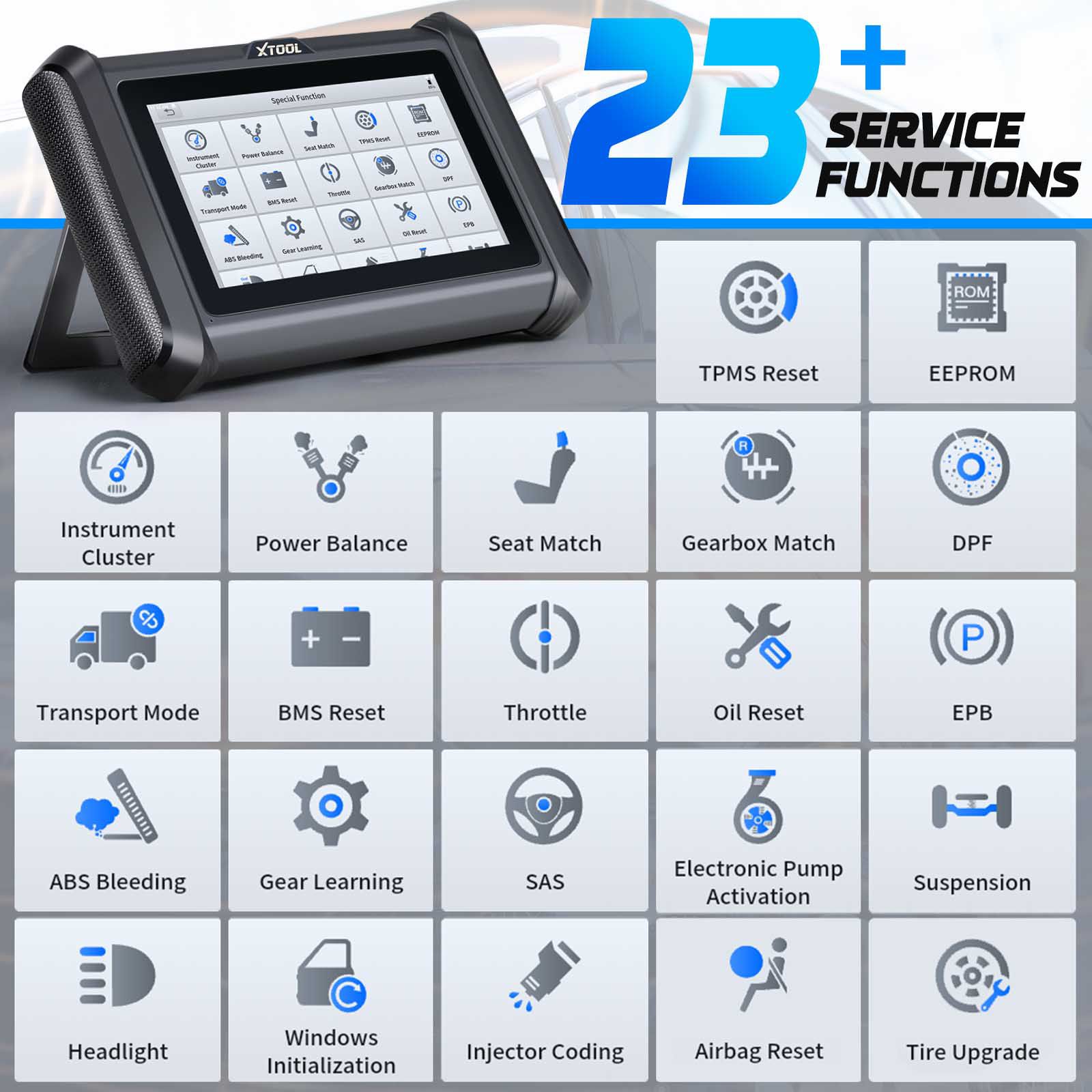 XTOOL X100 PADS Key Programmer com CAN FD DOIP incorporado suporta 23 funções de serviço Substituir X100 PAD 2 anos Atualização gratuita