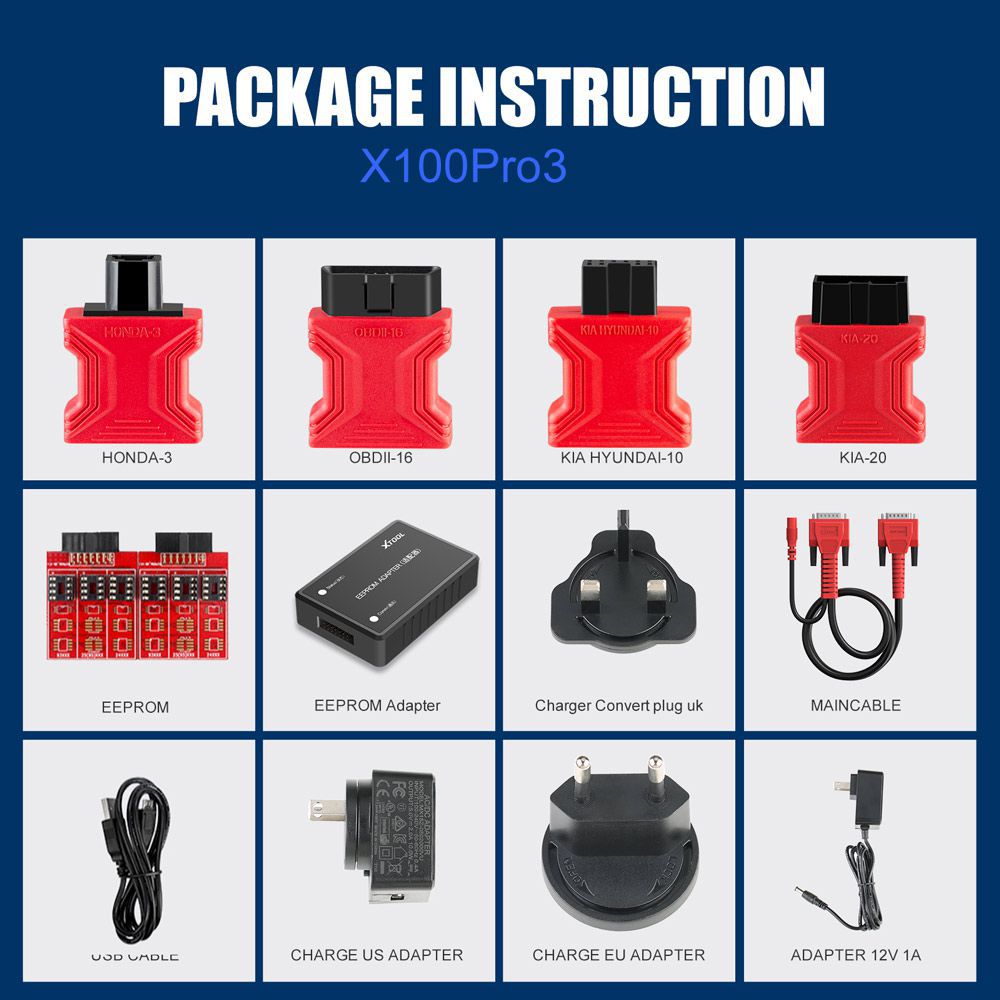 XTOOL X100 Pro3 Professional Auto Key Programmer Adicionar EPB, ABS, TPS Reset Funções Atualização gratuita Lifetime