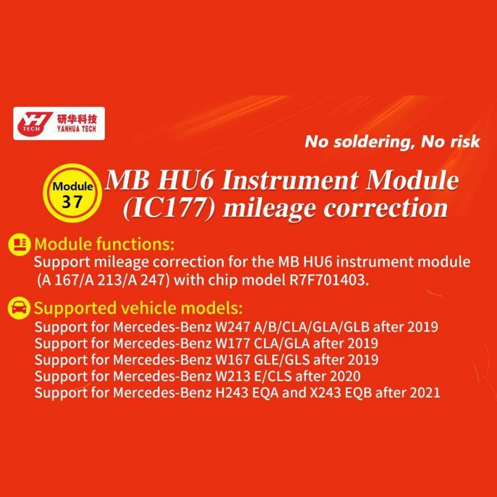 2025 Yanhua Mini ACDP-2 Módulo 37 para MB HU6 Módulo de instrumento (IC177) Correção de quilometragem