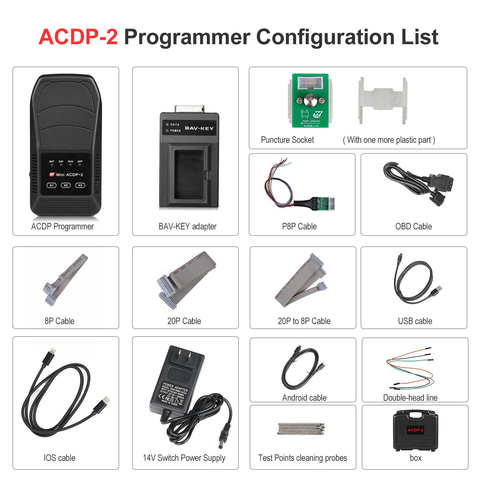 2025 Yanhua ACDP-2 VW MQB IMMO KM Pacote com Módulo 33/34 para VW MQB Key Programming Mileage Correction