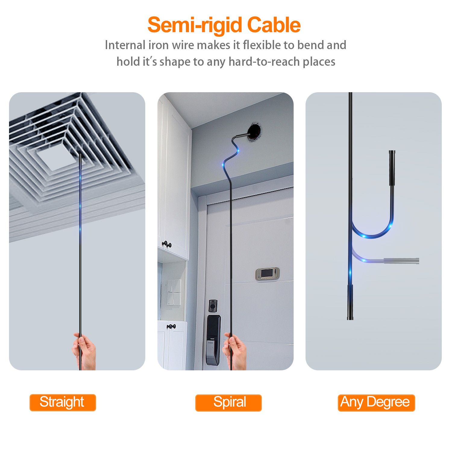 12MP Endoscópio Câmera Autofoco WiFi Endoscópio Mini Came