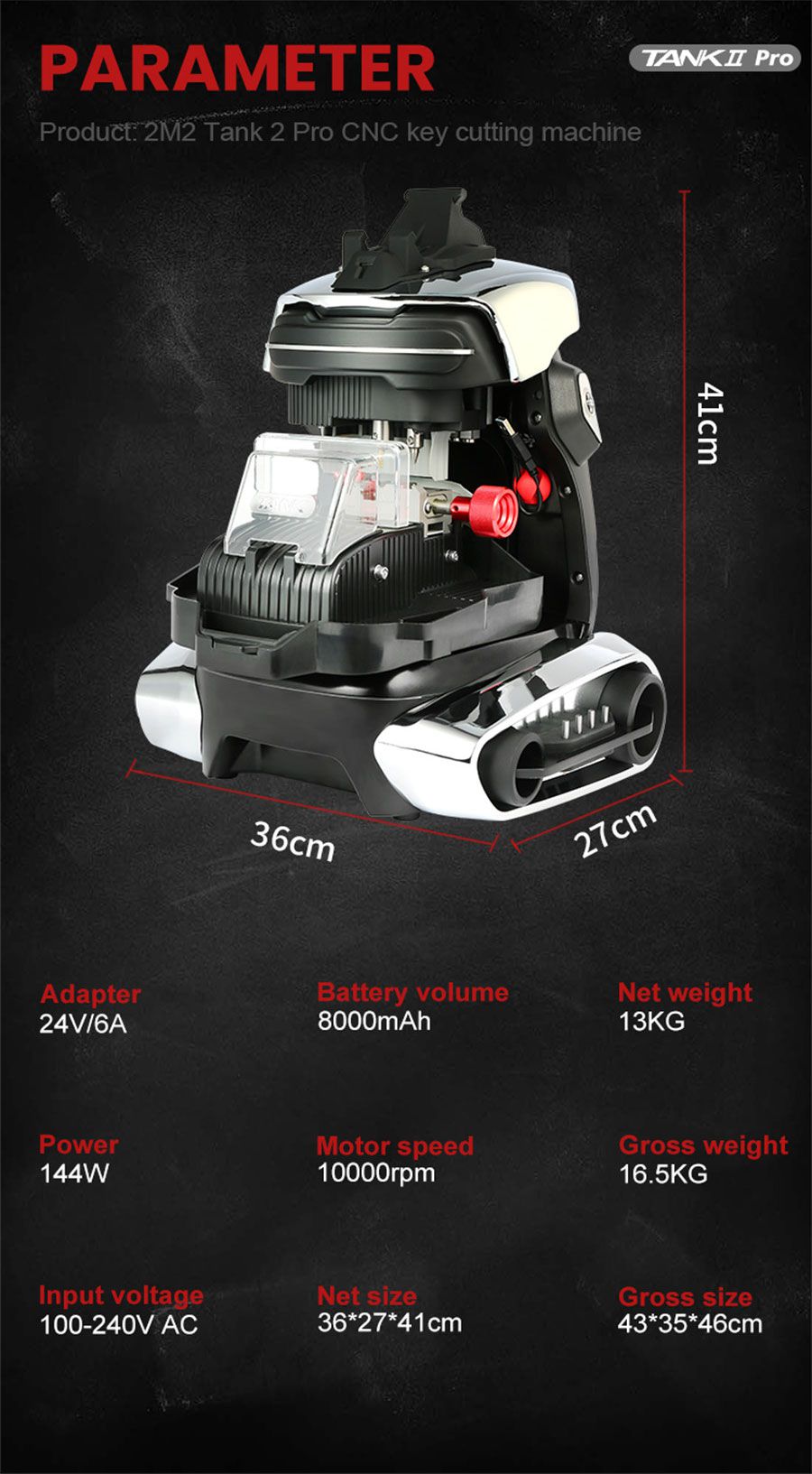 2M2 TANK 2 Pro TANK II Pro CNC Key Cutting Machine Adicionar H