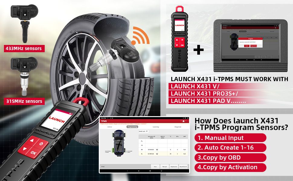 Lançamento X431 i-TPMS Ferramenta de Programação TPMS