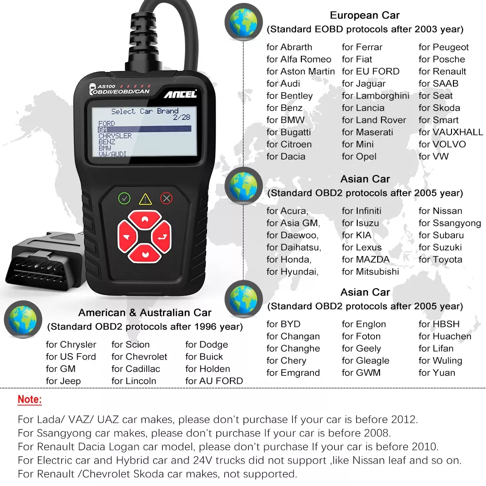 ANCEL AS100 Scanner OBD2