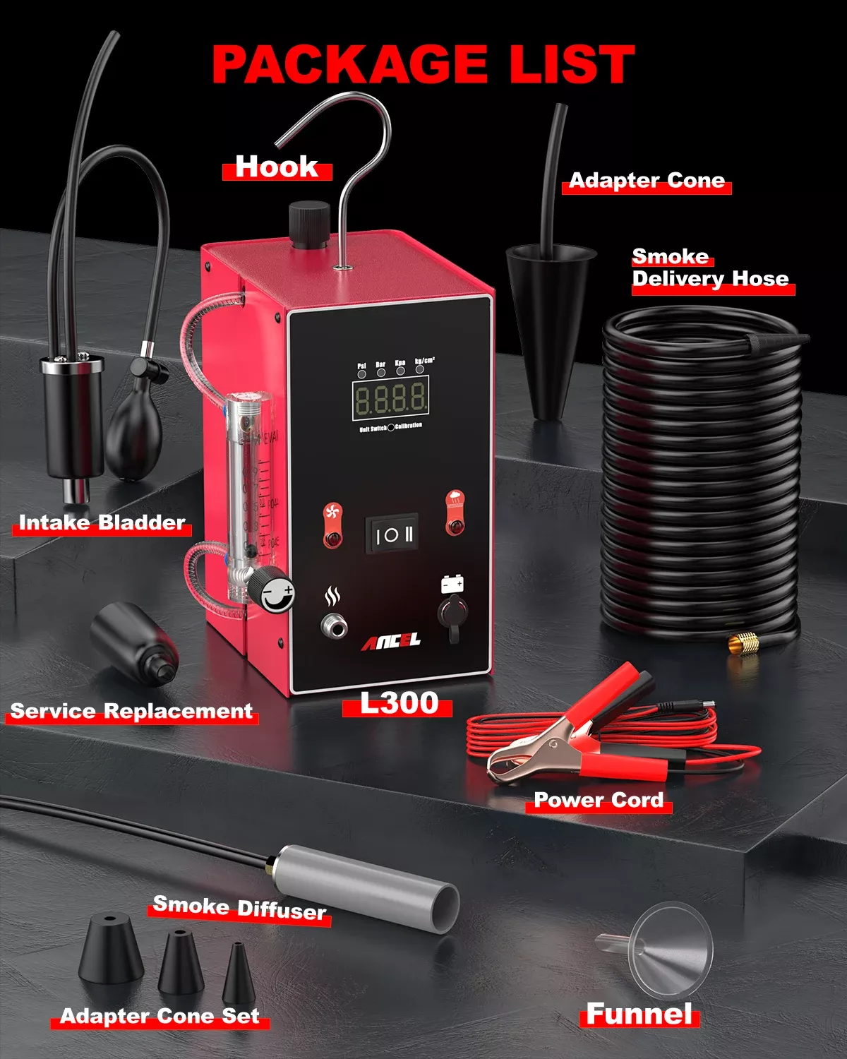 Detector de vazamento de fumo do carro ANCEL L300