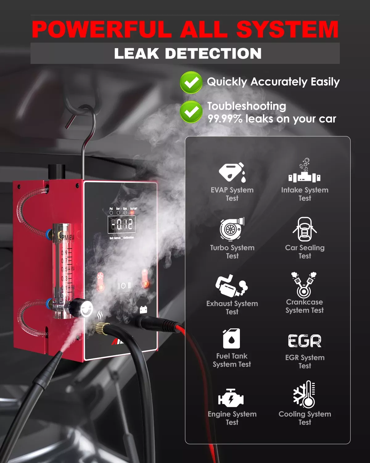 Detector de vazamento de fumo do carro ANCEL L300