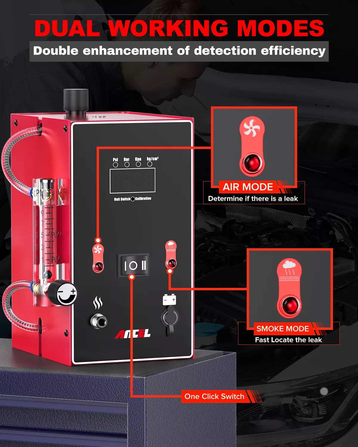 Detector de vazamento de fumo do carro ANCEL L300