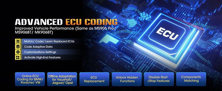 Ferramenta de diagnóstico AUTEL MaxiDAS DS808S-TS com codificação avançada da ECU e serviço TPMS