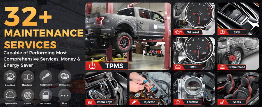 Ferramenta de diagnóstico AUTEL MaxiDAS DS808S-TS com codificação avançada da ECU e serviço TPMS