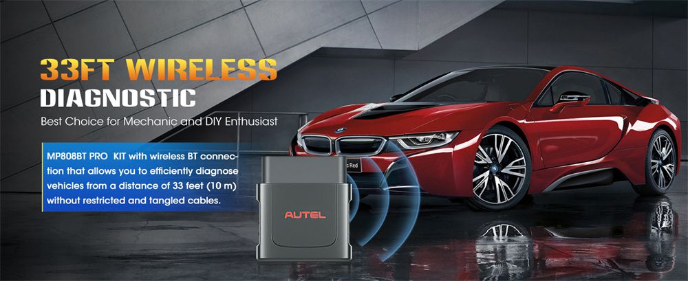 Autel MaxiPRO MP808BT Pro Kit com adaptadores OBDII 