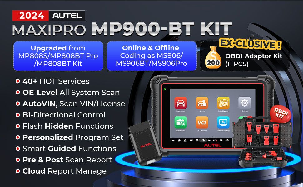 Scanner de diagnóstico do carro do KIT AUTEL MaxiPRO MP900BT