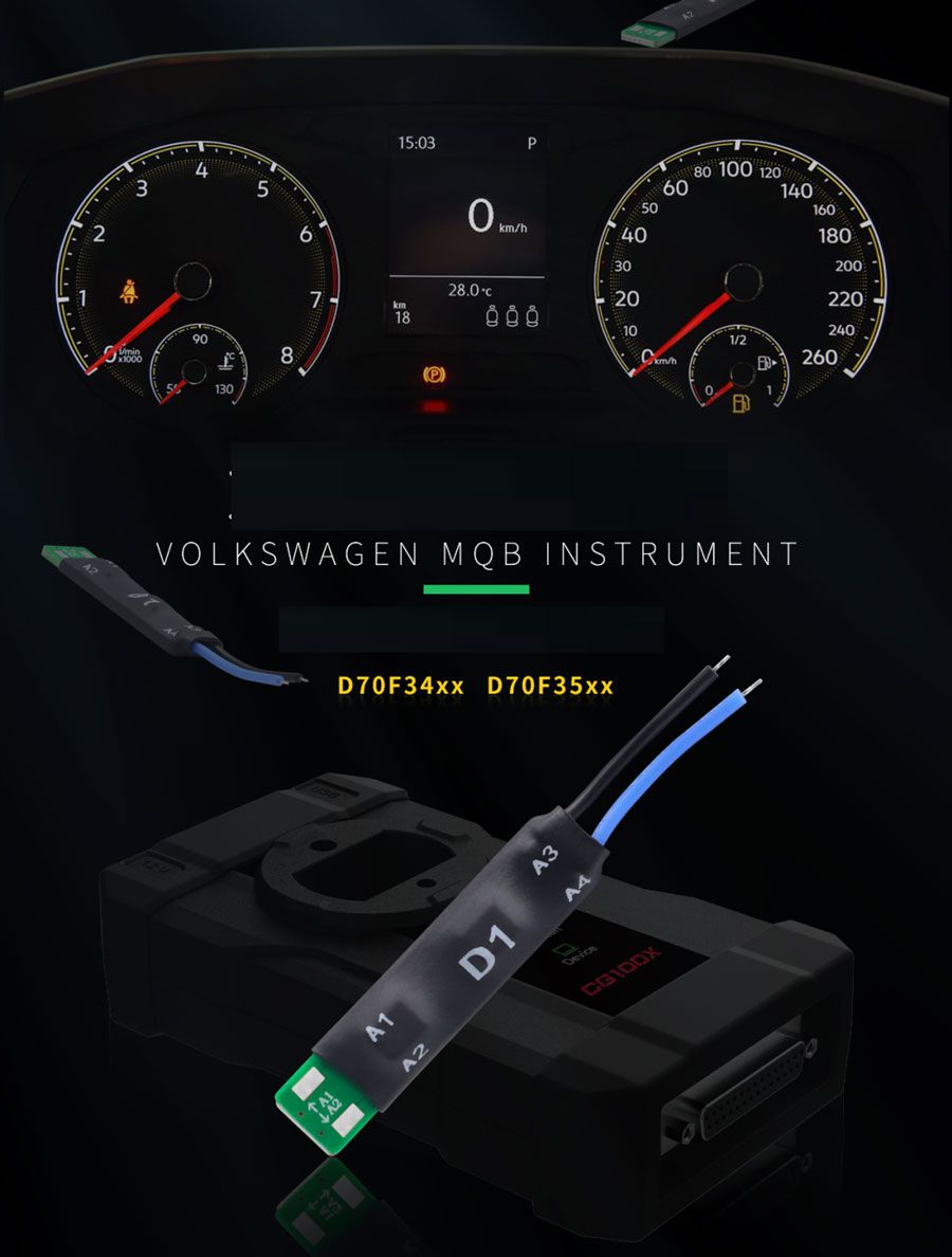 Adaptador CG100X D1 para VAG MQB D70F34xx D70F35xx Reparação de quilometragem Sem solda Sem alçado