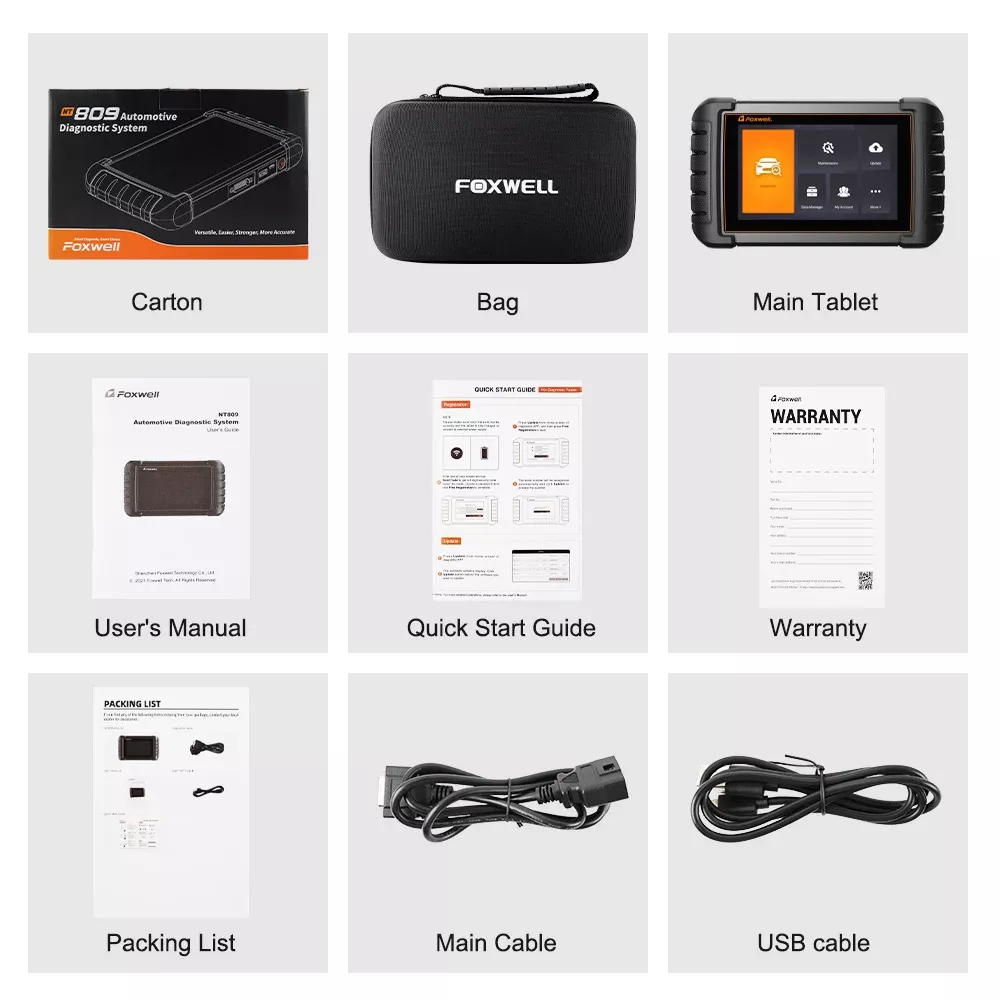 Scanner automóvel FOXWELL NT809 OBD2
