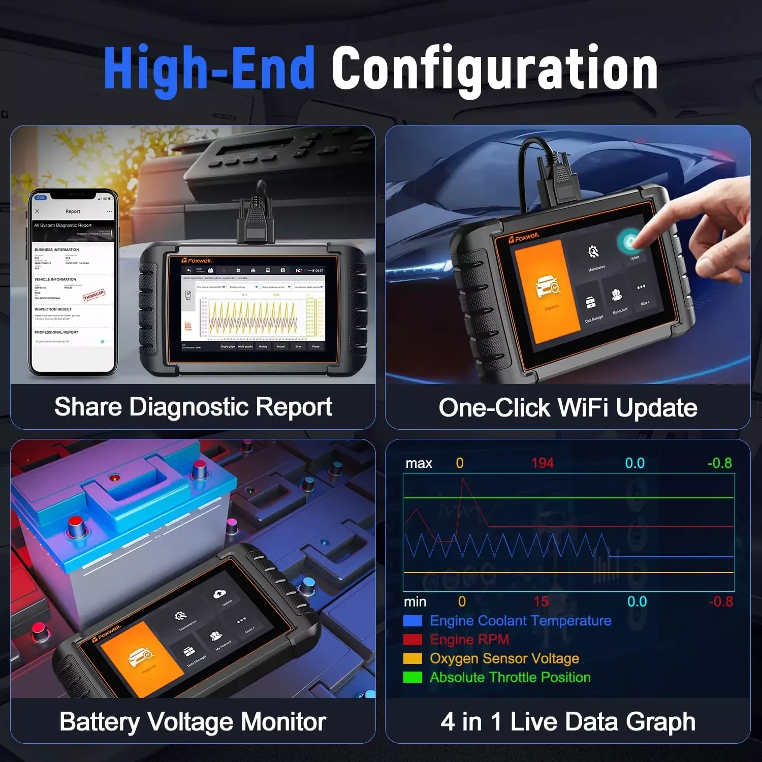 Scanner automóvel FOXWELL NT809 OBD2