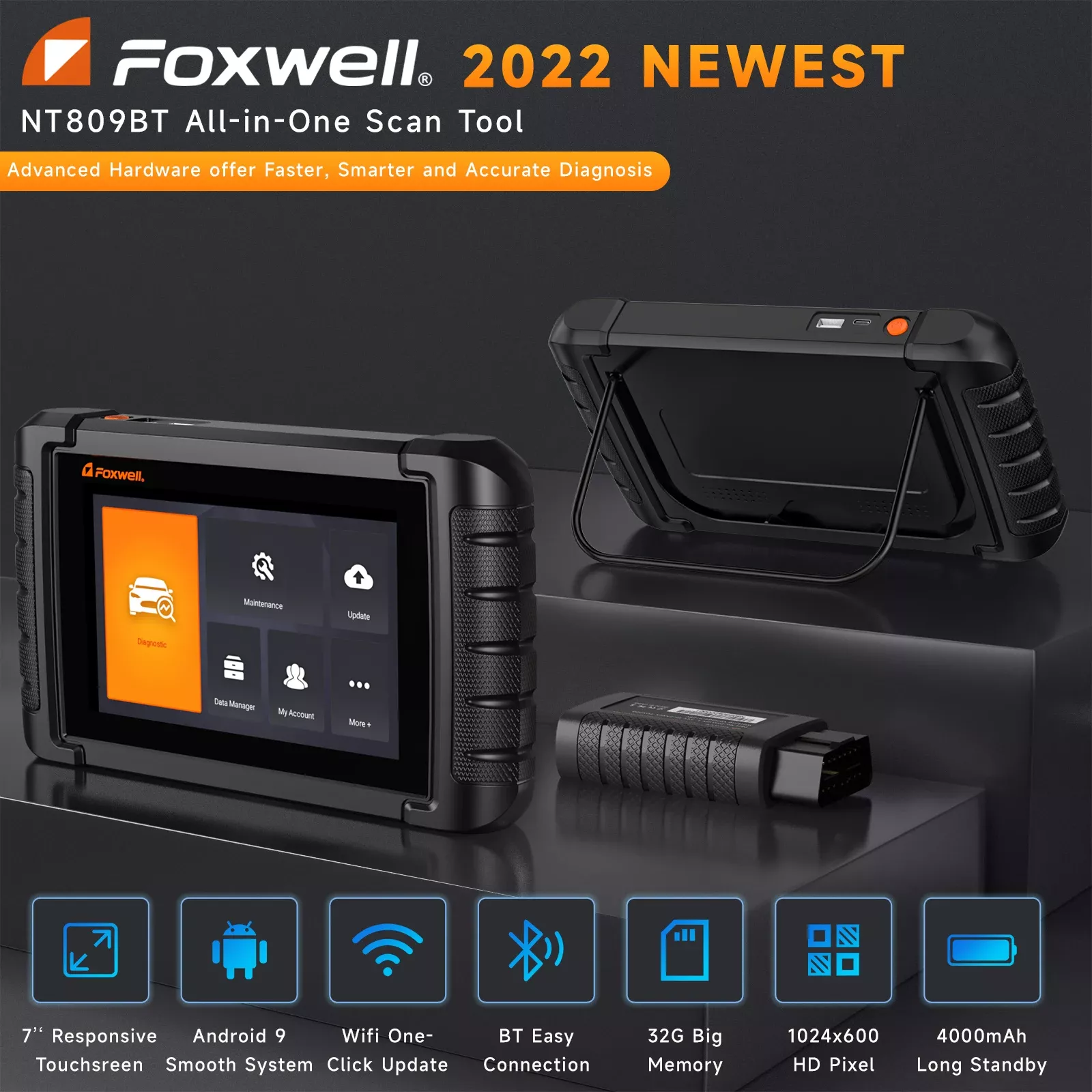 Scanner automóvel Bluetooth FOXWELL NT809BT OBD2